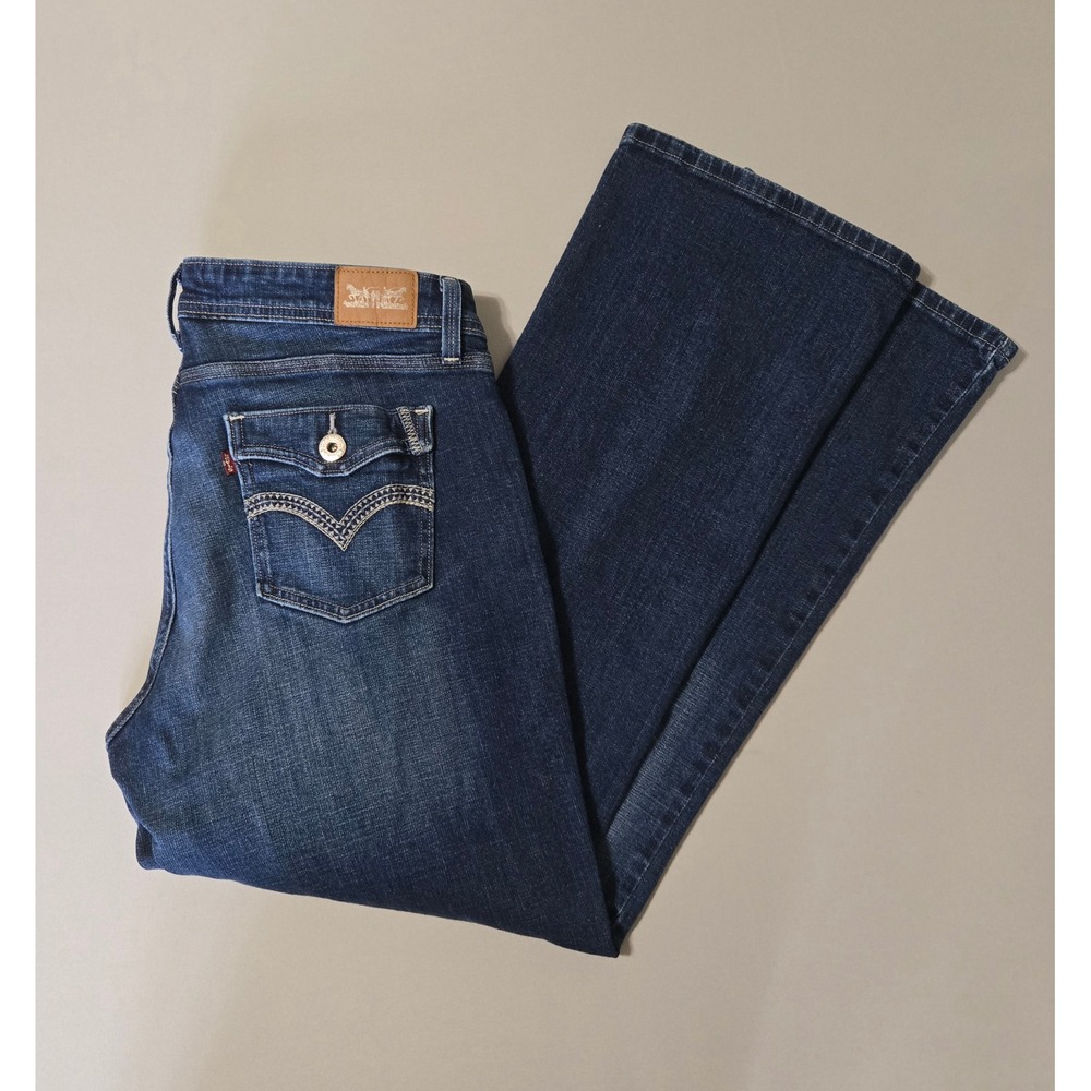 Levi Jeans Womens 12 Blue Straight Leg Stretch Denim Classic Casual